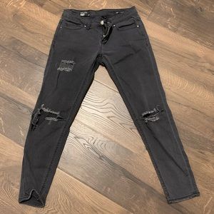 Black ripped ankle jeans